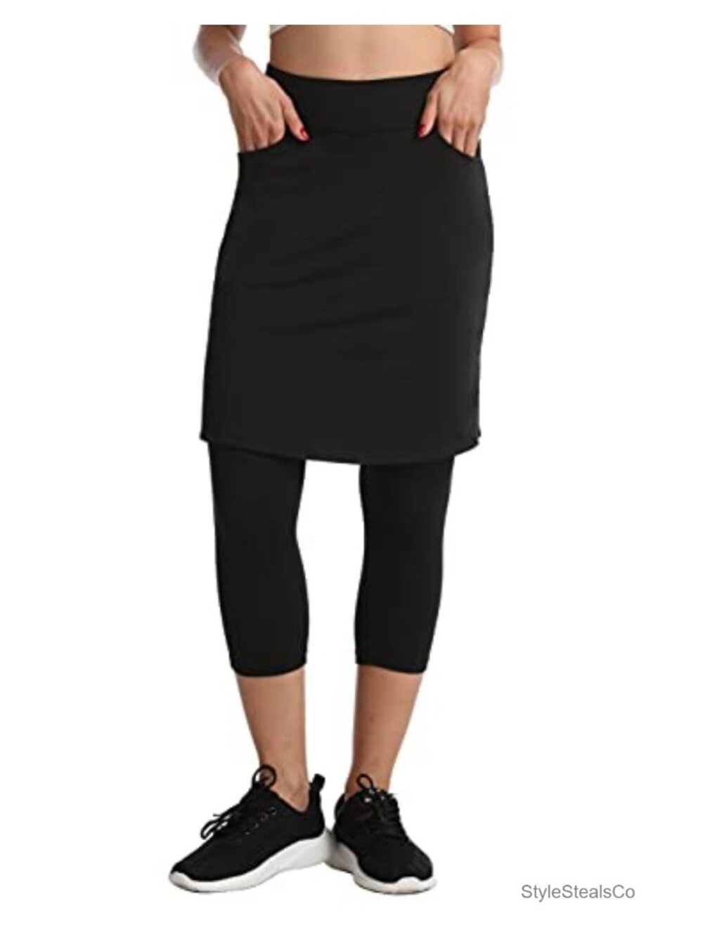 Women's Athletic Skort with Built-in Capri Leggings, 2 Pockets, UPF 50+